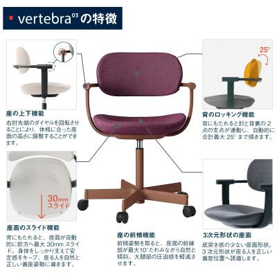 ふるさと納税 近江八幡市 イトーキ『バーテブラ03』5本脚  フレーム:チェスナットブラウン CD張地:プラムパープル |  | 03