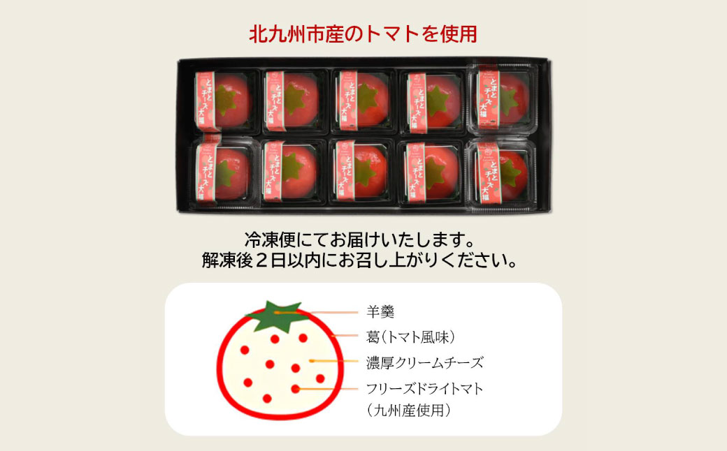 なごし×井筒屋「赤い冒険シリーズ」とまとチーズ大福 10個入