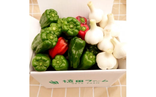 乾燥にんにく＆ハッピーマンセット 約1キロ 約1kg ニンニク 自然乾燥にんにく ピーマン 野菜 やさい  冷蔵 高知県 土佐市