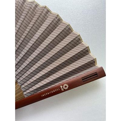 ふるさと納税 白山市 牛首紬　扇子セット(親彫木玉付):茶 |  | 01