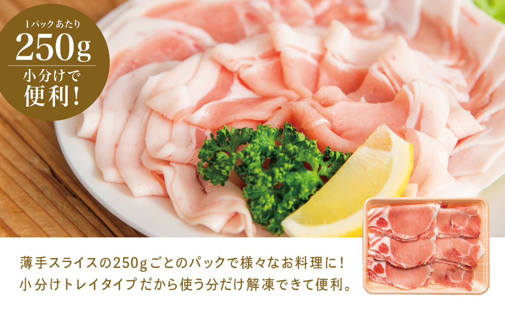 【鹿児島県産】 豚ロース しゃぶしゃぶ用 計2kg（小分け250g×8パック）お肉 お鍋 小分けパック しゃぶしゃぶ肉 豚しゃぶ 豚肉 豚 国産豚 冷凍 ロース スライス カミチク 南さつま市