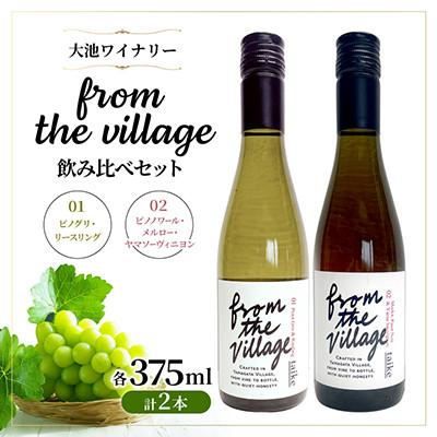 ふるさと納税 山形村 ピノグリ・リースリング(白)&amp;ピノノワール・メルロー・ヤマソーヴィニヨン(ロゼ)375ml 各1本
