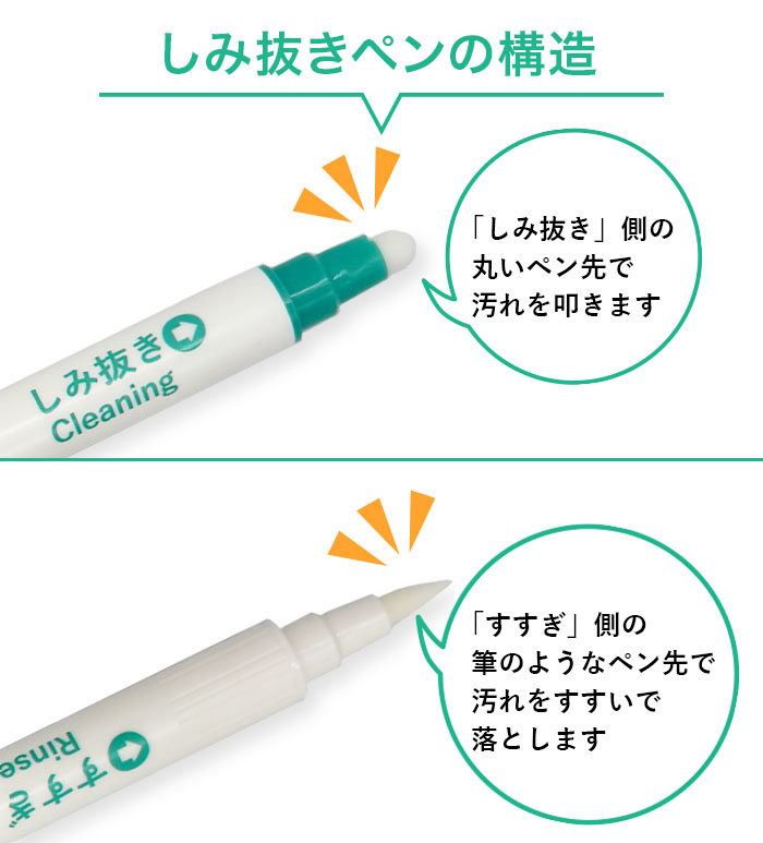 しみ抜きツインペン匠抜 5本セット プロの染み抜き師の技術を応用しています J-103