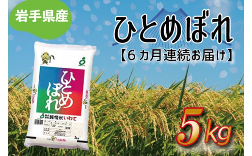 AE134　★令和5年産★【6ヶ月定期便】ひとめぼれ5kg 岩手県産