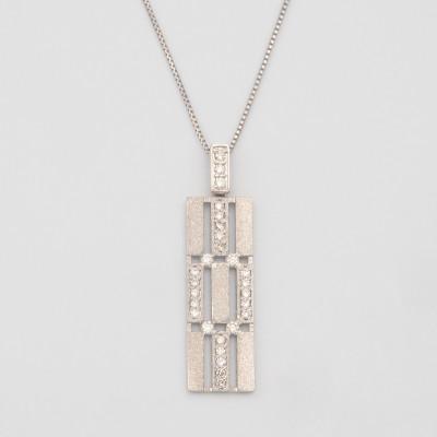 ふるさと納税 昭和町 PT900/PT850 0.18ct ダイヤモンド ペンダントネックレス HH-019745