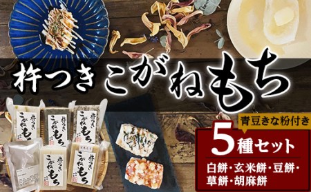52-02杵つきこがねもち5種セット（青豆きな粉付き）