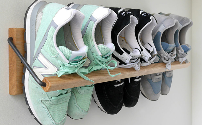 Sneaker wall スニーカーウォール  SW-680TM タモ（おおよそ3足収納 タモ無垢材 壁掛け 木製 シューズラック スリッパラック）【配達不可：沖縄・離島】 雑貨 日用品 家具 