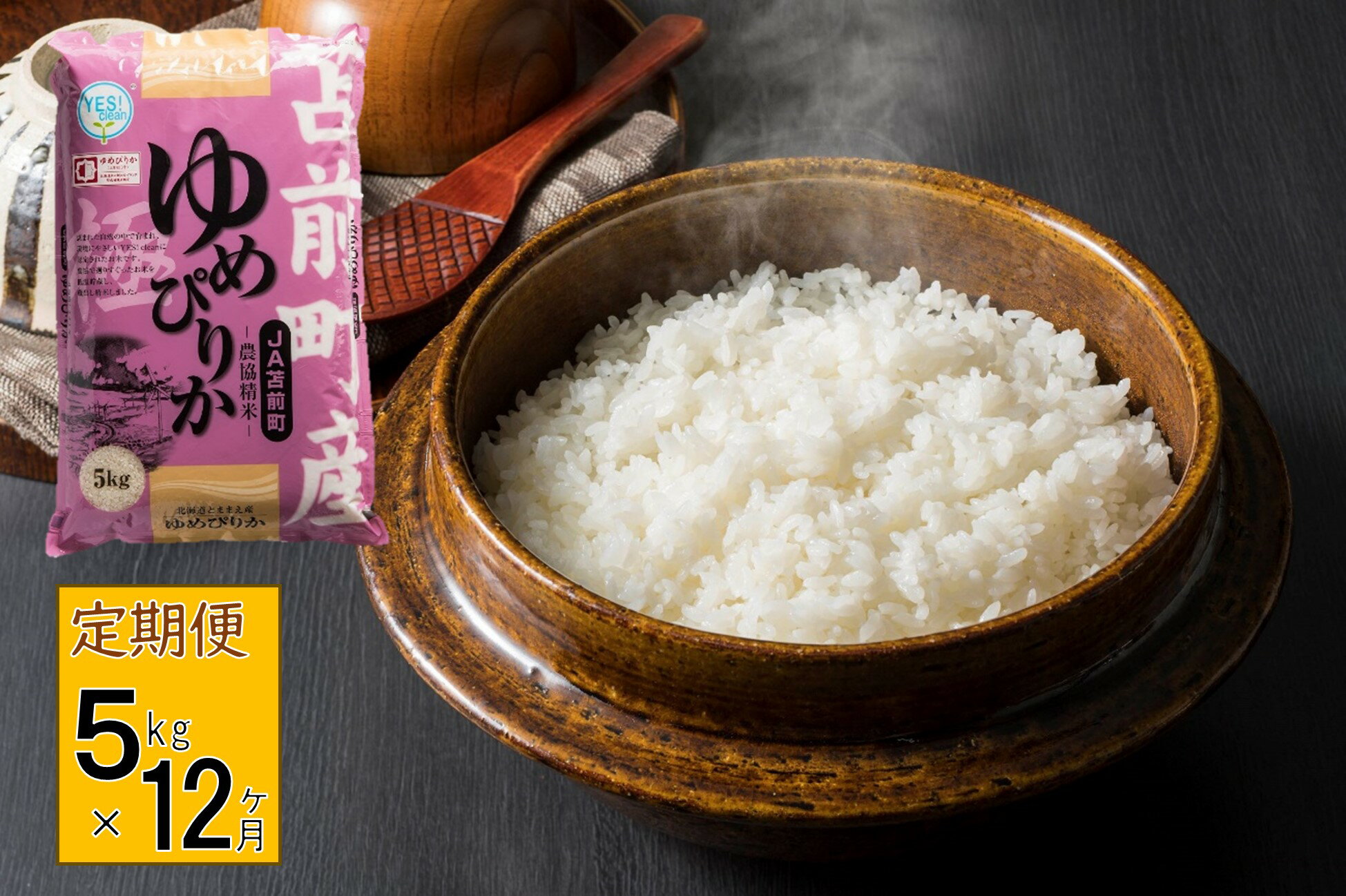 【ふるさと納税】【定期便】【令和7年産】北海道とままえ産ゆめぴりか　5kg×12ヵ月連続お届け