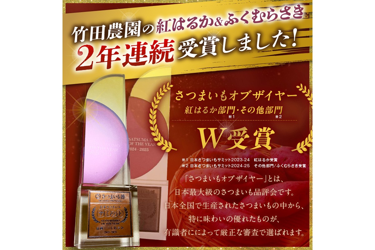 【先行予約】日本一！さつまいもオブザイヤー2部門受賞のサツマイモ農家が作る「紅はるか」の冷凍焼き芋1kg（4～7本程度）（2026年2月中旬～発送）　TF00032