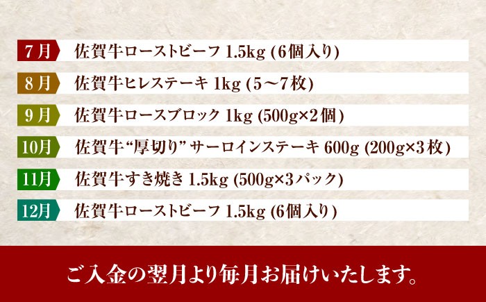【全12回定期便】毎月お届け！佐賀牛 お楽しみ定期＜松＞【Trade com 8】