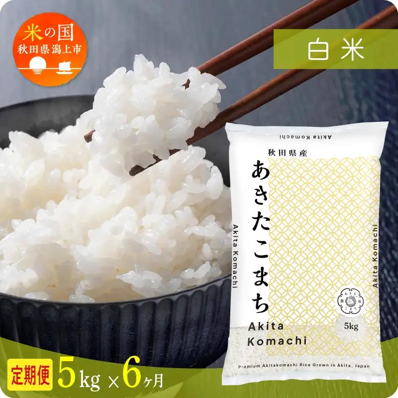 【6ヶ月5kg定期便】白米 あきたこまち 精米 ブランド米 定期便