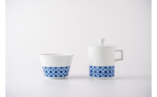
【有田焼】格子文 テイスティング茶器セット【李荘窯】

