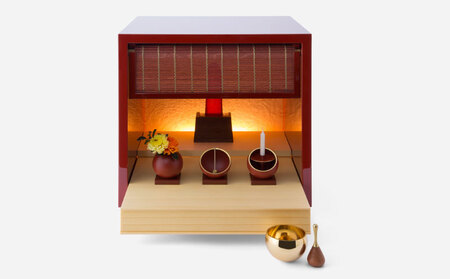 彦根仏壇 自由壇 (フリーダン) 赤備え 1基 小型仏壇 モダン仏壇 モダン モダン モダン カジュアル仏壇 リビング仏壇