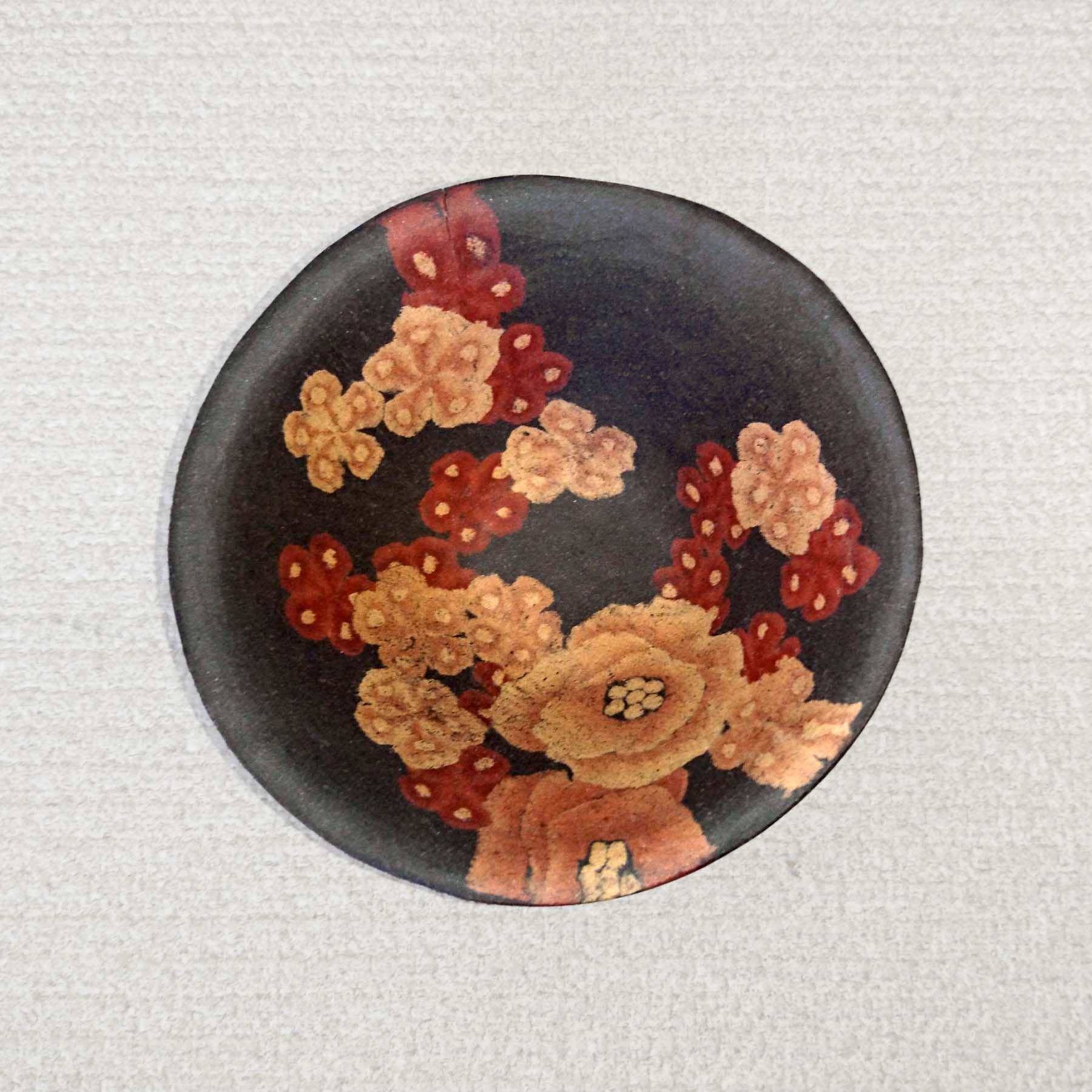 五代伊藤赤水作 無名異練上花紋ぐい呑み