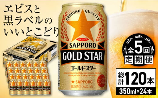 【全5回定期便】サッポロ GOLD STAR 350ml×24缶 合計120缶 日田市 / 株式会社綾部商店 [ARDC090]