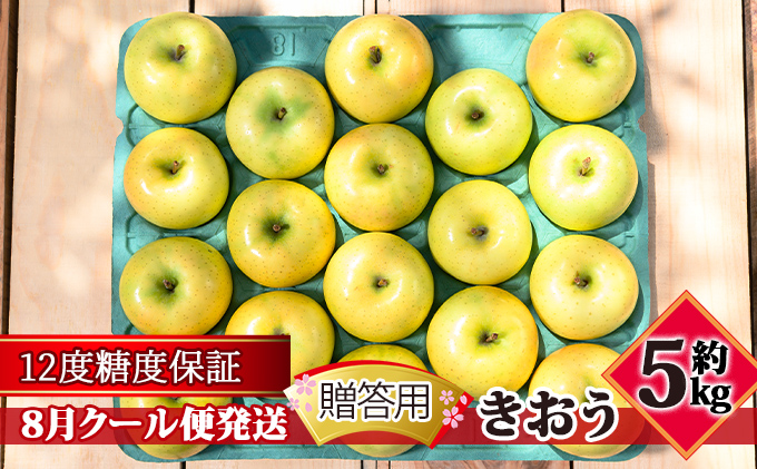 【8月クール便発送】（12度糖度保証）贈答用きおう約5kg【弘前市産・青森りんご】