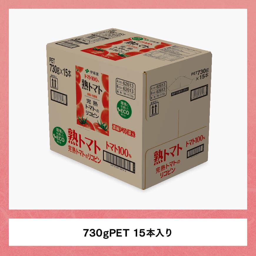 【6ヶ月定期便】 伊藤園 熟トマト ペットボトル 730g×15本 【野菜ジュース トマトジュース 野菜飲料 健康飲料 健康 ヘルシー とまと PET 定期便 全6回】