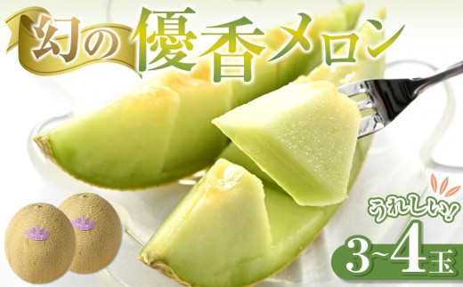 786.【先行予約】幻の「優香メロン」うれしい！3~4玉入 　※2026年６月下旬より順次発送予定【メロン くだもの 果物 フルーツ 甘い 先行予約 鳥取県 北栄町 おすすめ 人気】