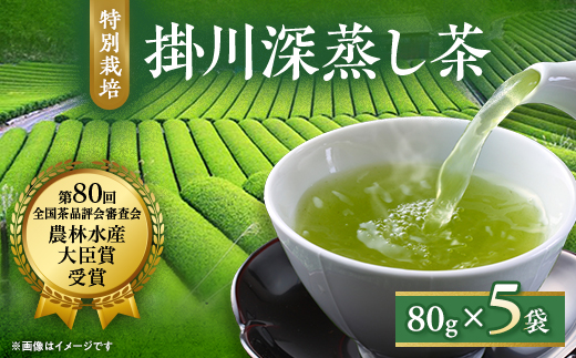 特別栽培-掛川深蒸し茶　80g×5袋セット【配送不可地域：離島・沖縄県】
