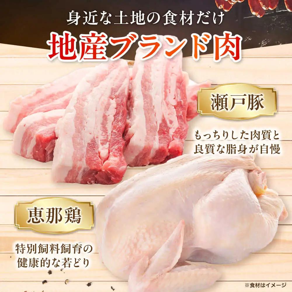 無添加燻製セットA  (ベーコン ソーセージ 手羽先) 計500g以上  / 瀬戸市 / 天佑 [BBBZ003]