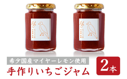 手作り いちごジャム 160g ２本 セット 希少 国産 マイヤーレモン 使用 保存料 着色料 不使用 ジャム フルーツ 果物 いちご 苺 果肉 パン 朝食 朝ご飯 贈り物 贈答 箱詰め プレゼント ギフト 手作り ハンドメイド 詰め合わせ スイーツ おやつ ケーキ パンケーキ 美味しい 三重県 尾鷲市 KA-f-46