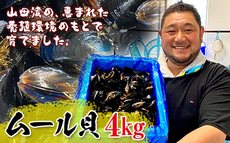 明神丸かき・ほたてきちのムール貝 4kg 【沖縄県・離島配送不可】MZ006-4kg