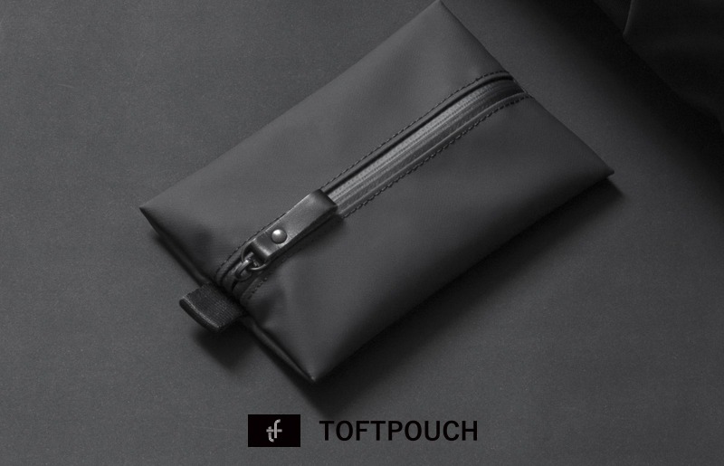 G2820 【スピード発送】タフトポーチ ブラック Mサイズ センターファスナー 約150mm×110mm