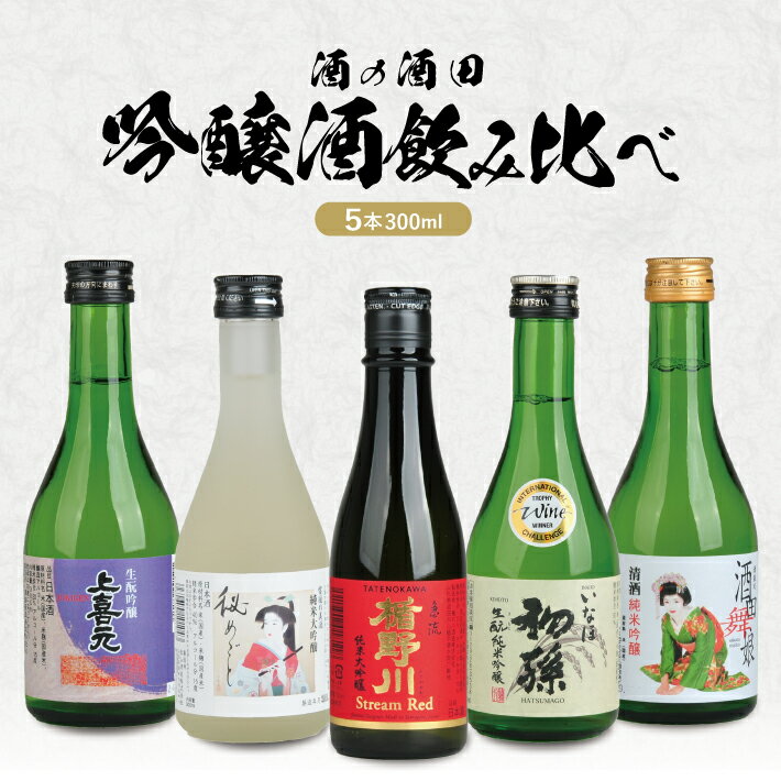 【ふるさと納税】酒の酒田の吟醸酒300ml飲み比べセット 楯野川 急流 松嶺の富士 秘めごと 初孫 いなほ 清泉川 酒田舞子 上喜元 生もと吟醸 300ml×5本セット 化粧箱入り 純米大吟醸 純米吟醸 生もと吟醸 日本酒 お酒 一人暮らし 飲みきりサイズ