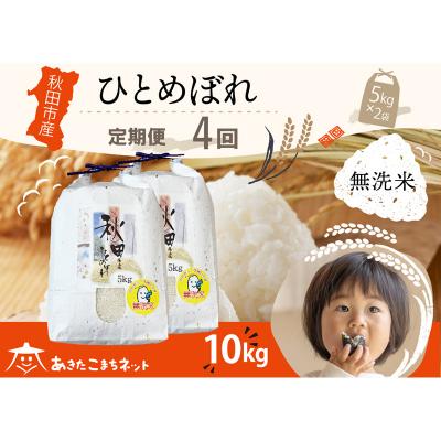 ふるさと納税 秋田市 《定期便4ヶ月》秋田市産ひとめぼれ 10kg 【無洗米】|15_akn-gg1004m