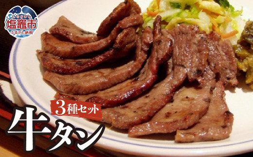 【 12/9～ 寄附額改定 】 塩 ・ みそ ・ ねぎ塩 牛たん 3種 セット（ 各 1パック × 3種 ） ｜ r6-4821392 ｜ しお 味噌 ネギ塩 牛タン ぎゅうたん 詰め合わせ