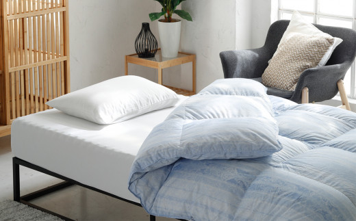 昭和西川 CMD 羽毛掛け布団 ブルー ダブルロング ドイツ産ダック90％ 370ダウンパワー【昭和西川 選べる ブルー シングル ロング ダック 羽毛掛けふとん 羽毛ふとん 羽毛布団 掛け布団 CM