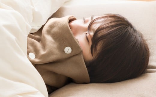 【G0437】cumuco（クムコ）８重織ガーゼ ネックウォーマー(ボタン付き)：配送情報備考　こげちゃ