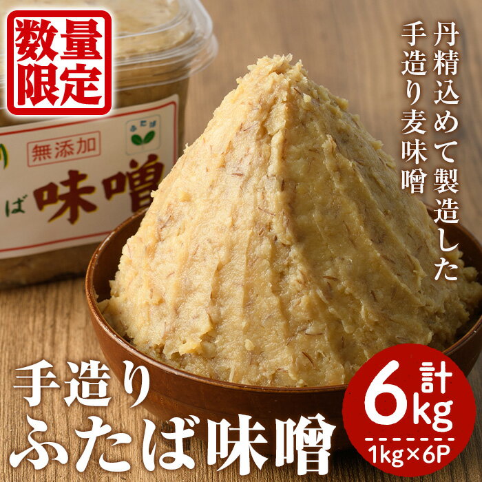 【ふるさと納税】数量限定！手造りふたば麦味噌(計6kg・1kg×6P)国産 みそ 加工品 調味料 味噌汁【デイハウスふたば脇本】akn041-01