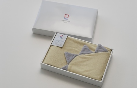 （今治タオルブランド認定品）DINO　フードバスタオル（ギフトBOX+リボン）イエロー[I001540Y]