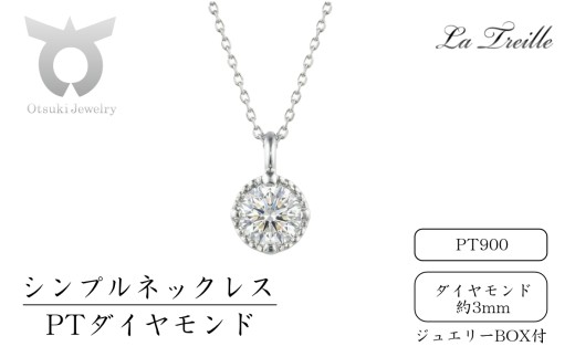 シンプルネックレス　プラチナ（ダイヤ）