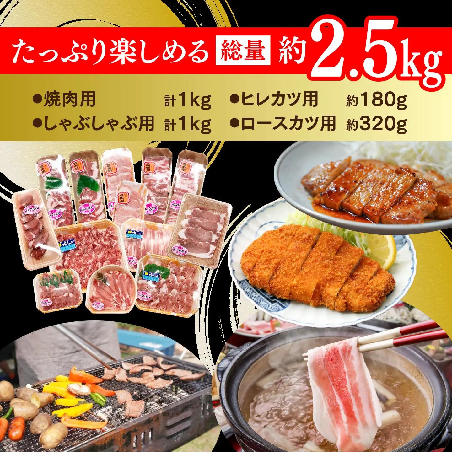 【数量限定】肥前さくらポーク 食べ比べセット 2.5kg(H107119)					