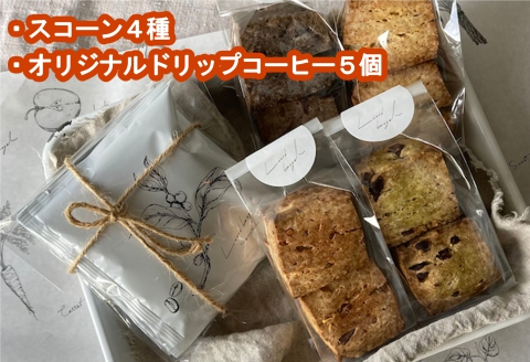 スコーン LiandBagle リアンドベーグル 天然酵母 自家製 手づくり 酵母スコーン 4種 オリジナルドリップバッグコーヒー