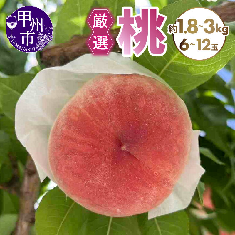【ふるさと納税】 桃 選べる内容量 約1.8kg～約3kg 6玉～12玉 果物 フルーツ くだもの 旬 新鮮 甘い 厳選 人気 2025年発送 プレゼント 贈答 ギフト 山梨県 甲州市 期間限定 数量限定 白鳳系 白桃系 7月 8月 発送 （SFN）