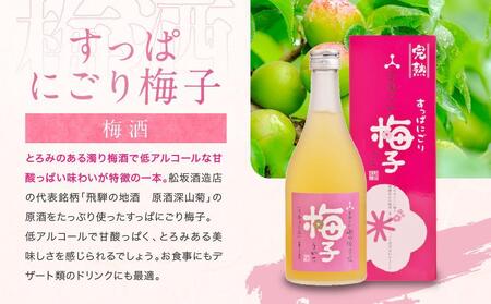 【12月配送】ゆず兵衛 すっぱにごり梅子 ゆず酒 梅酒 500ml 2本 セット | 年内発送 柚子酒 梅酒 果実酒 リキュール 原酒 深山菊 低アルコール 飲み比べ 飛騨高山 舩坂酒造 FB039V