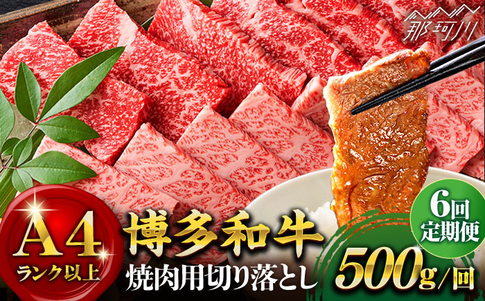 
            【全6回定期便】【和牛の旨味を堪能！】博多和牛焼肉用 500g＜株式会社MEAT PLUS＞那珂川市 焼肉 牛肉 肉 黒毛和牛 国産[GBW020]
          