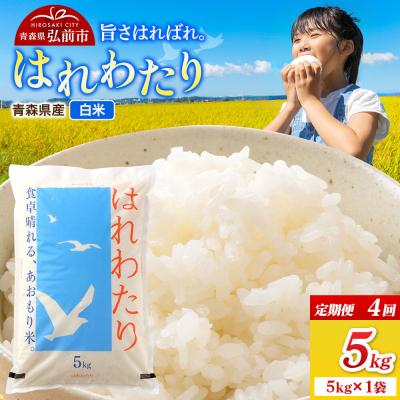 ふるさと納税 弘前市 《定期便4ヶ月》米 令和7年産 はれわたり【精米】5kg×1袋|24_wda-010504