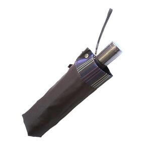 槙田商店【紳士折りたたみ傘】Tie Plain×Stripe 茶