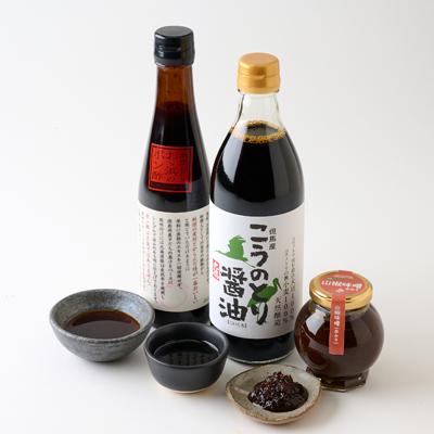 ふるさと納税 養父市 こうのとり醤油と割烹大浜のポン酢と朝倉さんしょ　山椒味噌(赤味噌)のセット |  | 01