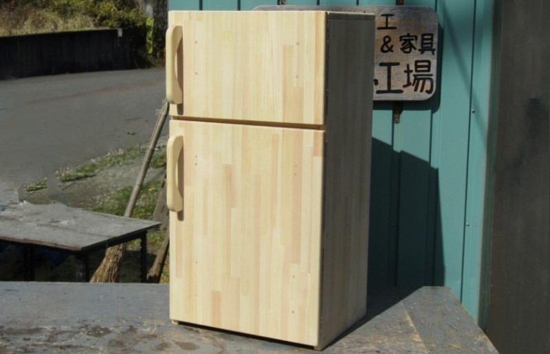 099H2208-1 手作り木製 収納メインの大型冷蔵庫