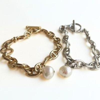 ふるさと納税 渋谷区 [Cherieオリジナルブレスレット]pearl chain brace / silver |  | 01