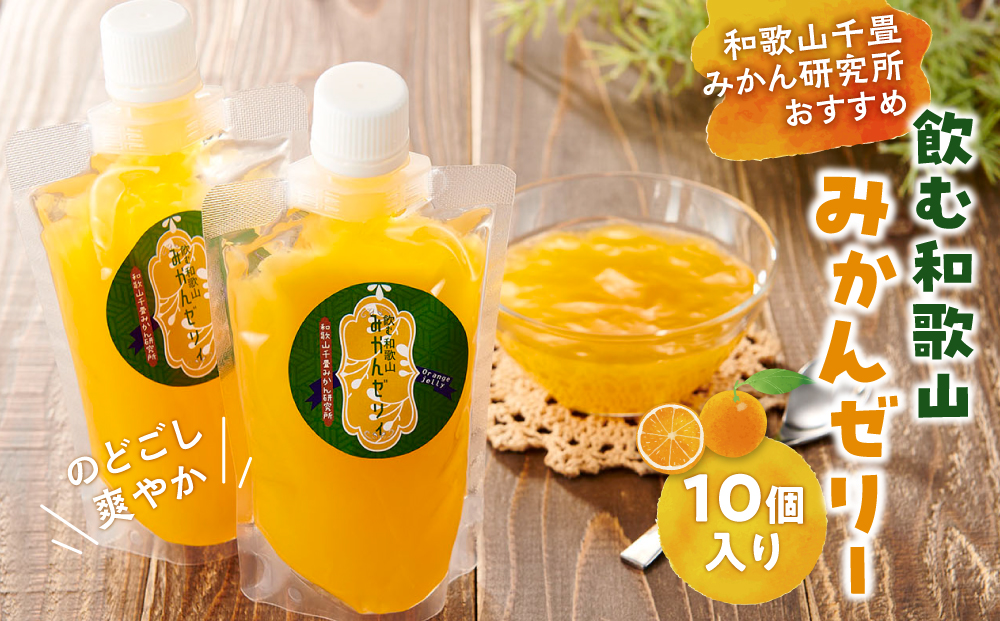 和歌山千畳みかん研究所おすすめ　「飲む和歌山みかんゼリー」10個