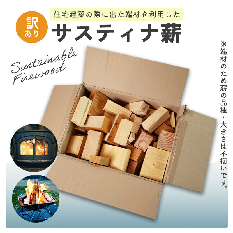 【ふるさと納税】【訳あり】サスティナ薪 100サイズ：不揃い 針葉樹 ランダムアソート / 薪 キャンプ アウトドア 綾部市 / 株式会社ファーストホーム［BSCF001］
