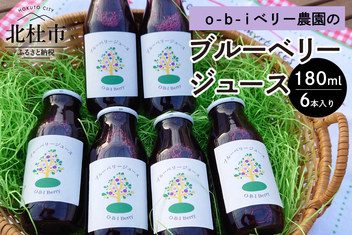 
O-B-Iベリー農園のブルーベリージュース　180ml×6本
