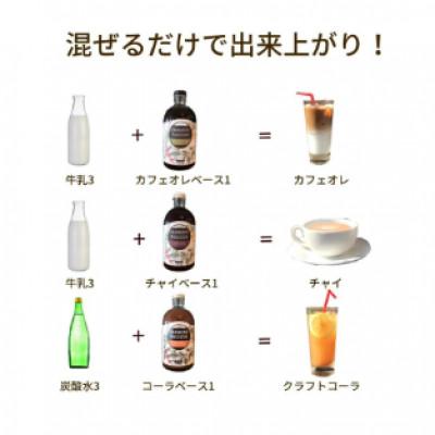 ふるさと納税 豊川市 コーヒーチェリーのコーラベース、カフェオレベース(加糖/無糖)、チャイベース 500ml×4本 |  | 02