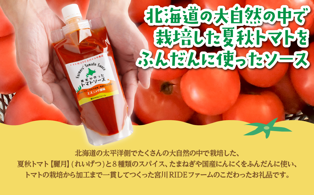 北海道産トマトを使って農家がつくったエスニック風トマトソース2本セット MKWU001